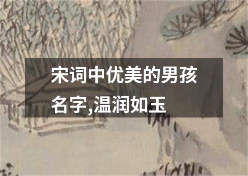 宋词中优美的男孩名字,温润如玉