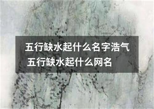 五行缺水起什么名字浩气 五行缺水起什么网名