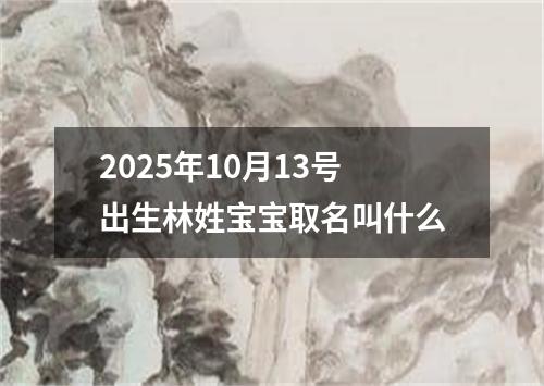 2025年10月13号出生林姓宝宝取名叫什么